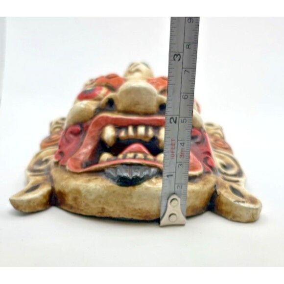 Hand Carved Mahakala Mask Wall Hanging Décor Used - Picture 13 of 13